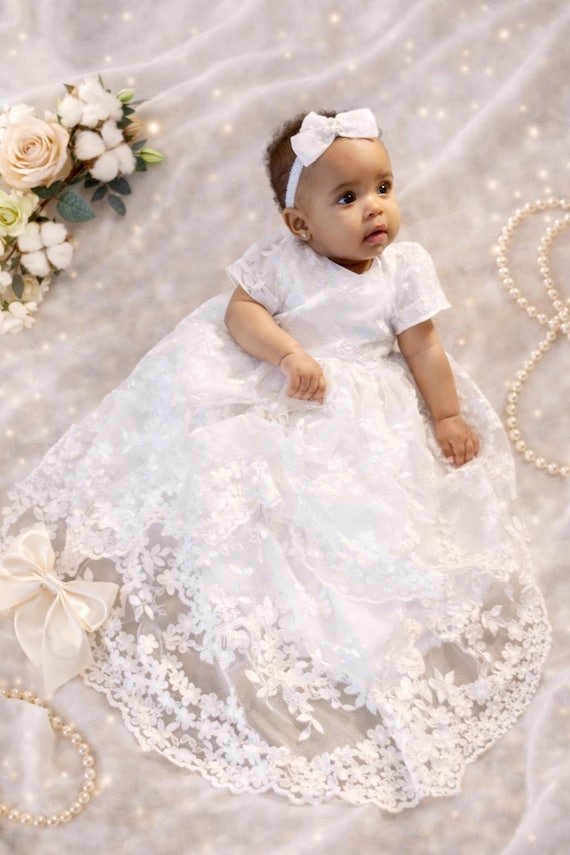 white christmas dresses Baptism Gown Girl
