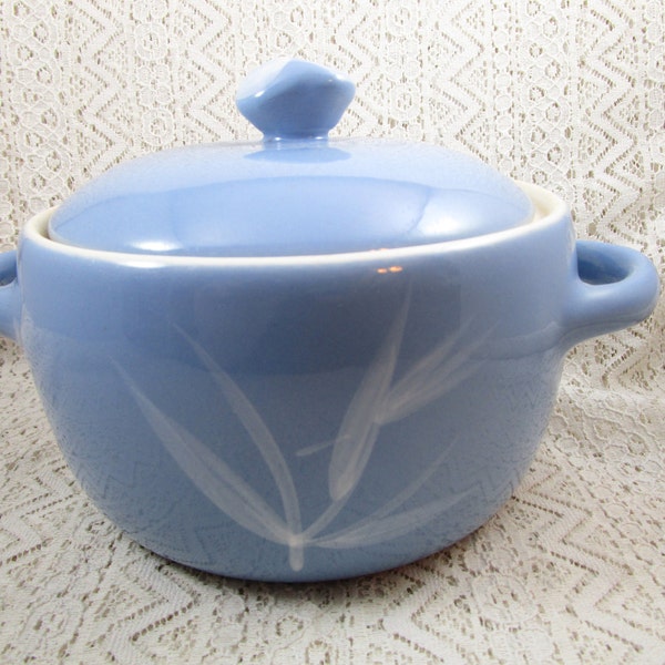 Winfield Pot, Two Handled, Lidded, California China, Blue Pacific, Blue China Serving Dish