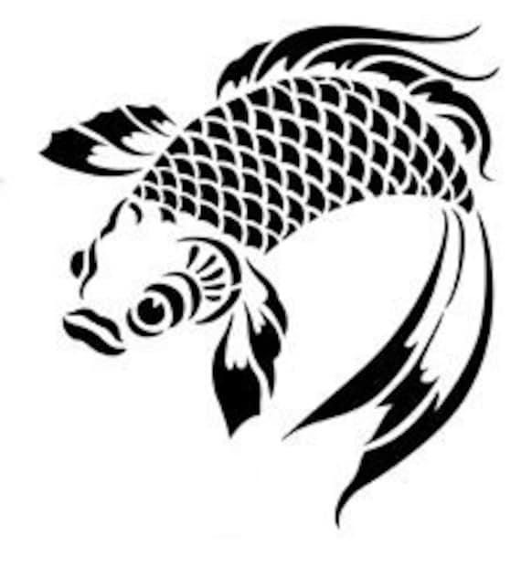 Large Koi fish Version 2 Stencil handcut
