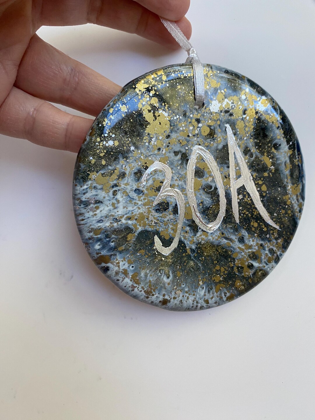 30A Ornaments W/ Satin Ribbon- Ocean Christmas Resin Ornaments - Etsy