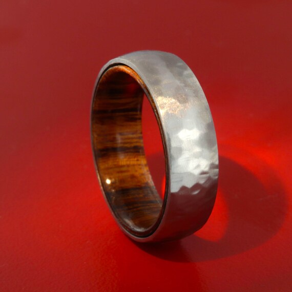 Authentic Arizona Desert Ironwood and Titanium Ring hammered