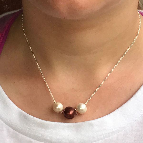 Floating Pearl Necklace Etsy