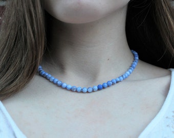 Light Blue Beaded Choker