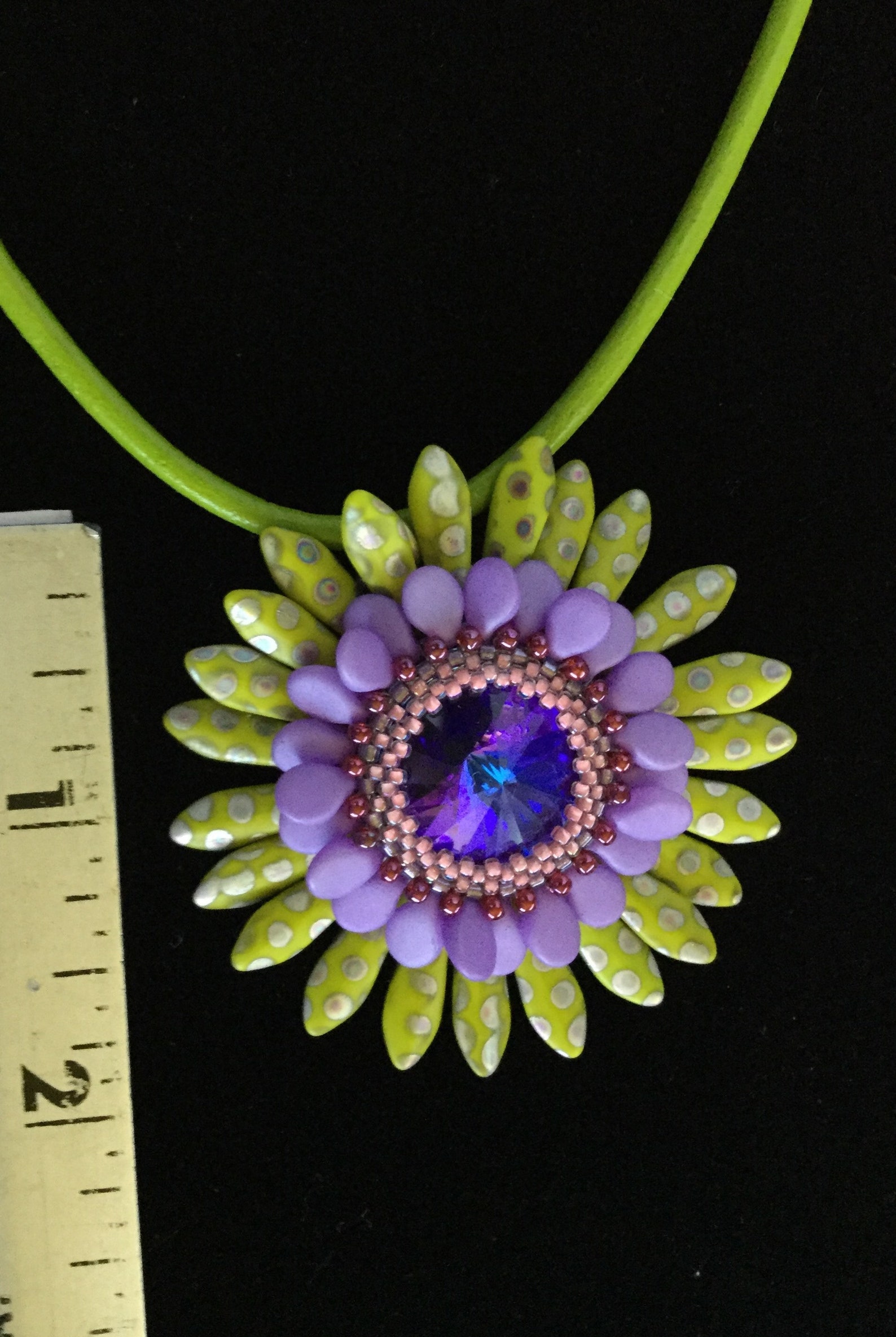 Gerbera Daisy Pendant Necklace Swarovski Helitrope Crystal Etsy