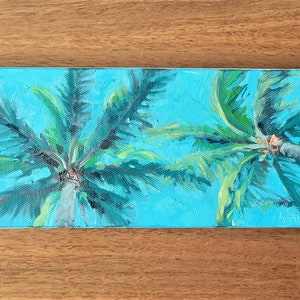 Florida Original Oil painting - Palm Trees - Small gallery wall art