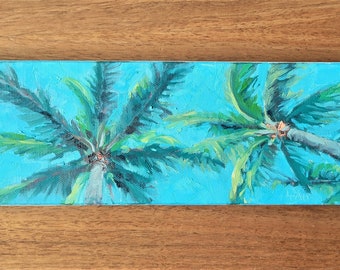 Florida Original Oil painting - Palm Trees - Small gallery wall art