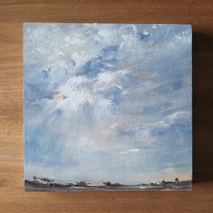 Florida Sky Oil Painting, Original, NOT A PRINT - 8x8 oil on cradled wood panel - Skyscape 8