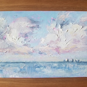 Florida Landscape Original Painting 5x7 óleo sobre lienzo panel