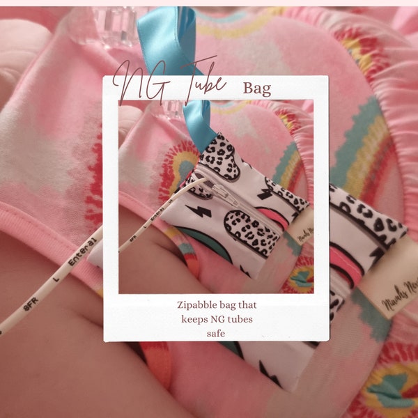 Tubie Bags - NG Tube Bag, Feeding Tube Pouch, NG Tubi Clip,