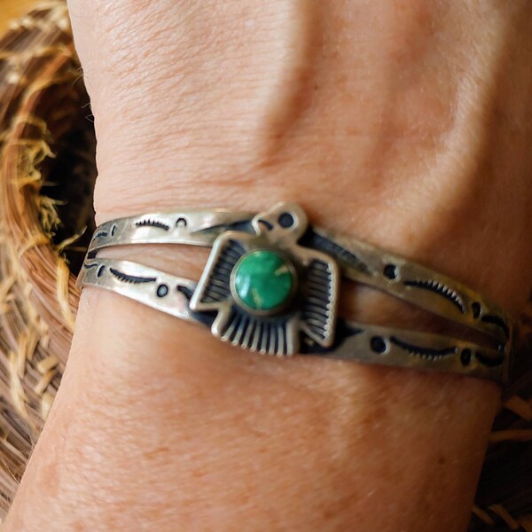 Fred Harvey Era thunderbird cuff bracelet