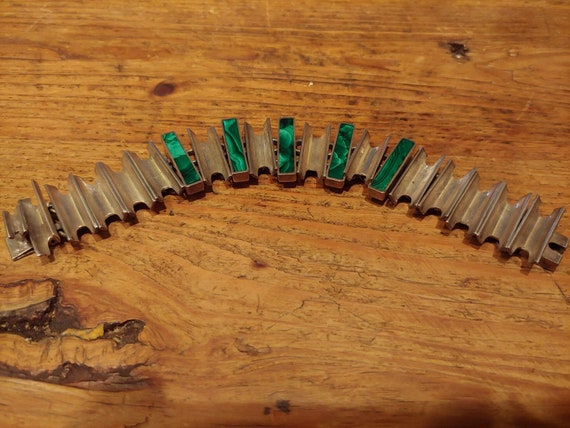 Amazing/Art Deco/1940's/Malachite/Bracelet