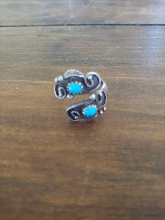 Adjustable Navajo turquise and sterling silver Rin