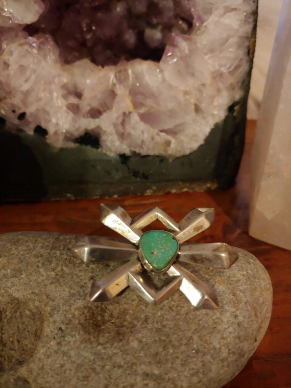 Old/Turquoise/ Sandcast/ Pin Brooch