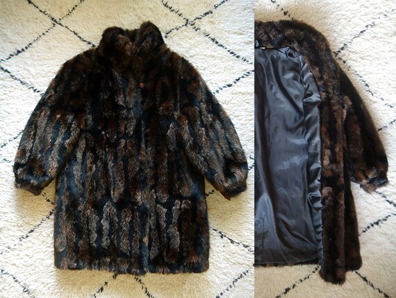 Fabulous 1980s vintage faux fur / cocoon coat / Ov