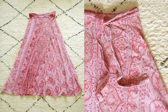 Indian cotton maxi skirt / 1970s indian maxi wrap