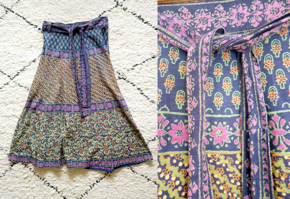 RESERVED //////1970s Indian cotton skirt / vintage