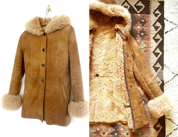 Shearling Afghan Coat, Sheepskin Shearling Coat, B