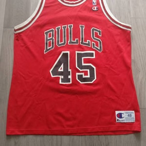 Vintage Champion Chicago Bulls Michael Jordan #45 Authentic NBA Jersey Sz  44