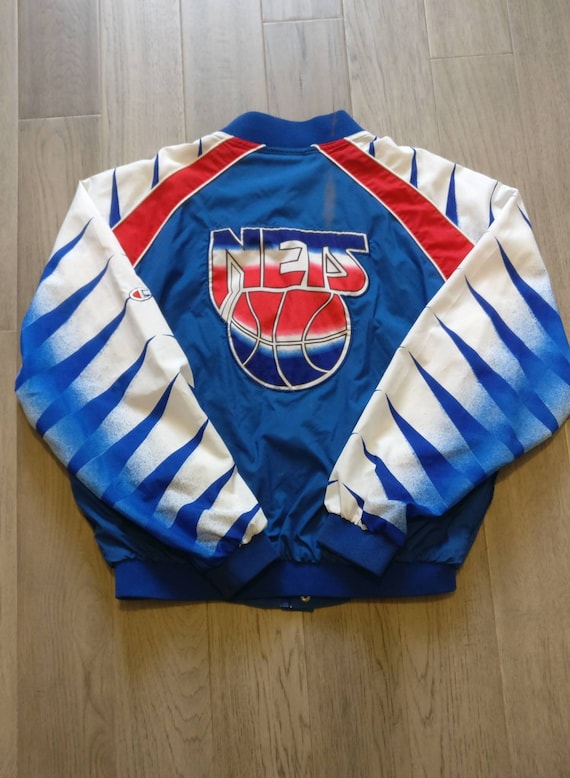 Vintage Champion Brooklyn New Jersey Nets Warm up Jersey Size Medium