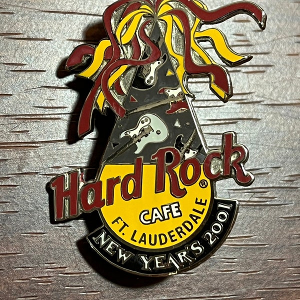 Vintage Hard Rock Cafe Lapel Pin New Years 2001 Ft. Lauderdale