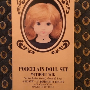 Vintage Porcelain Doll Set w/o Wig by Western Trimming Corp.