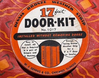 Vintage 17’ Dennis Brand Bronze Weather Stripping Door Kit (No. 1017) No tacks