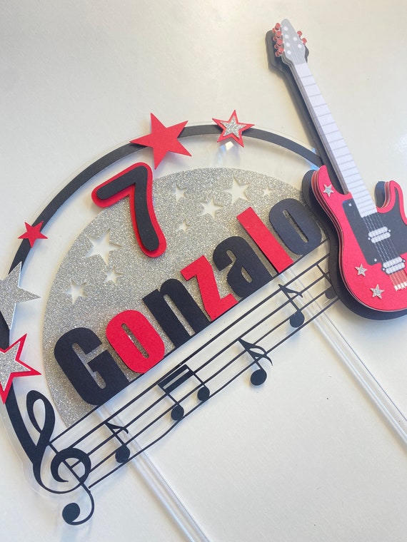 Guitar Cake Topper Music Topper Guitar Musician Band Etsy