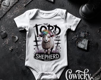 Psalm 23 Sublimation Baby Bodysuit Faith Based Gift Baby Shower Present Baptism Outfit Easter Baby Clothes Dedication Outfit Christian