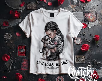 Love Looks Like This Shirt: Punk Christian Baby PNG Digital Download