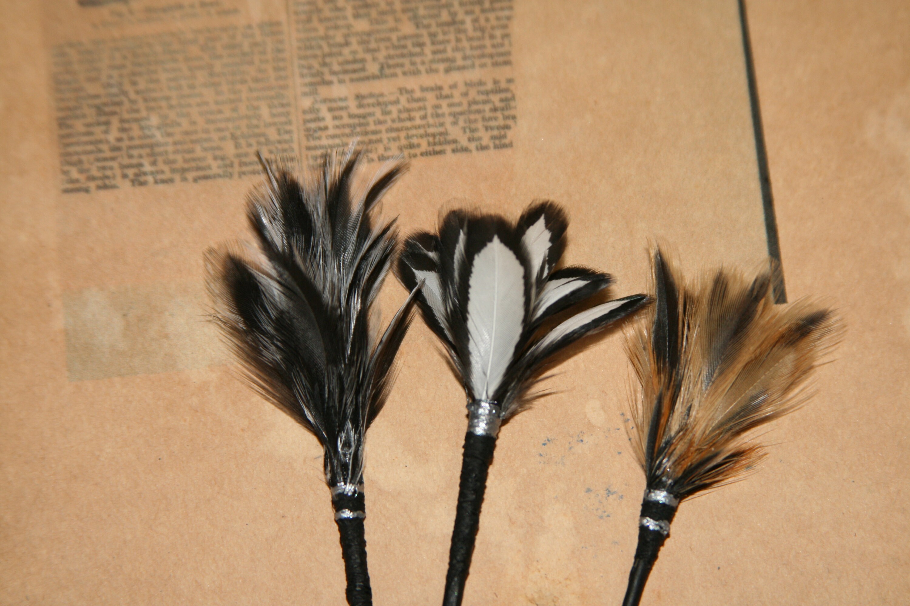 Set of three handmade miniature feather dusters Etsy