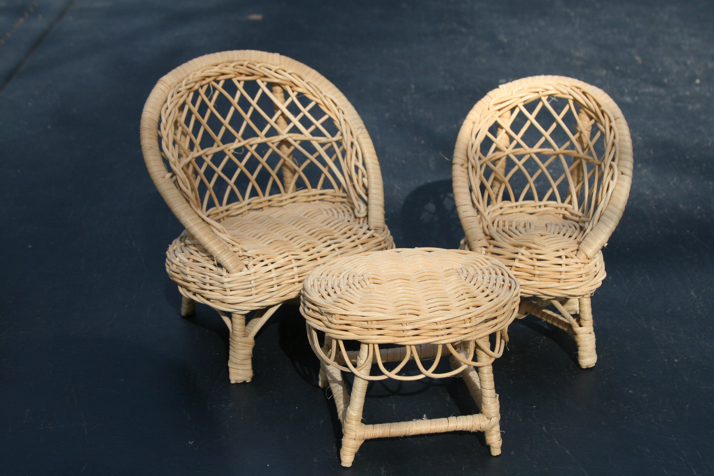Very Rare Set of Vintage Cane Furniture for Barbie Sindy Etsy