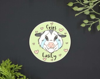 Cries Easily Possum Vinyl Sticker
