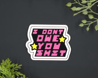 I Dont Owe You Vinyl Sticker