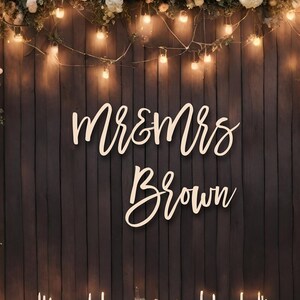Mr and Mrs Sign, Wedding Backdrop Sign, Family Name Sign, Wedding Sign ...
