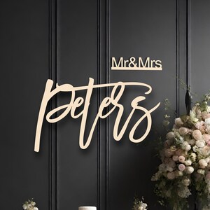 Mr and Mrs Wedding Backdrop Sign, Custom Lastname, Family Name Sign ...