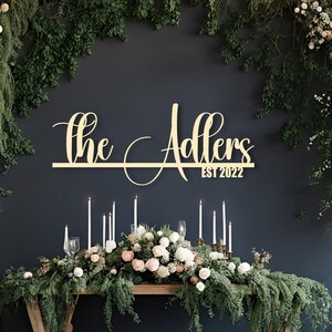 Established Wedding Sign, Last Name Sign, Established Sign, Family Est ...