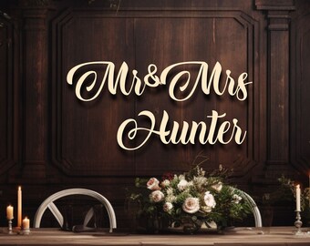 Mr and Mrs Sign, Wedding Name Sign, Wedding Sign, Backdrop Sign, Mr and Mrs Wooden Sign, mr and mrs wall sign, Mr&Mrs Wood Wedding Sign