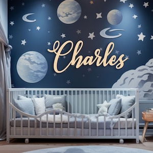 Nursery Name Sign, Wood Name Sign, Personalized Baby Name Sign, Baby Wall Name, Baby Name Sign, Wood Name Cutout, Baby Shower Backdrop Sign