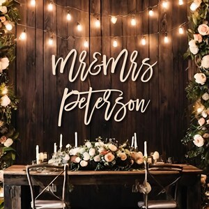 Mr and Mrs Sign, Wedding Backdrop Sign, Family Name Sign, Custom ...