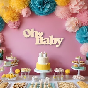 Oh Baby Sign, Baby Shower Sign, Baby Shower Decor, Oh Baby Wood, Oh Baby Banner, Oh Baby Backdrop, Gender Reveal Sign, Oh Baby Baby Shower