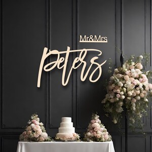 Mr and Mrs Wedding Backdrop Sign, Custom Lastname, Family Name Sign ...