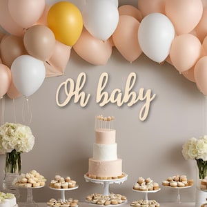 Oh Baby Sign, Baby Shower Decor, Modern Baby Shower, Baby Announcement, Oh Baby Wood Sign, Oh Baby Babyshower, Baby Shower Sign, Oh Baby