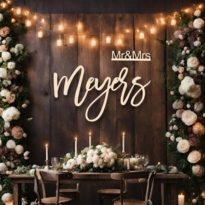 Mr and Mrs Wedding Backdrop Sign, Custom Lastname, Family Name Sign ...
