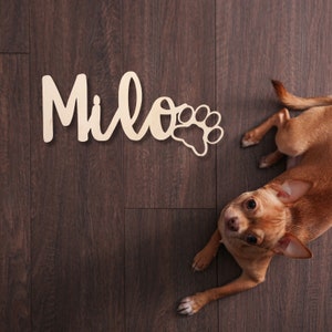 Pet Name Sign, Dog Sign for Wall, Dog House Name, Pet Wood Sign, Pet Name Plaque, Dog Décor, Pet Signs, Dog Name Sign, Dog Kennel Name Plate