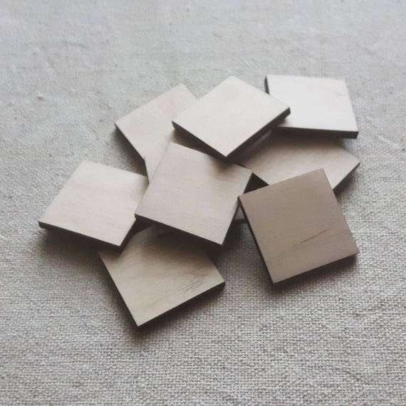 10 Pcs Wooden Squares Laser Cutout Wood Blanks Image 0
