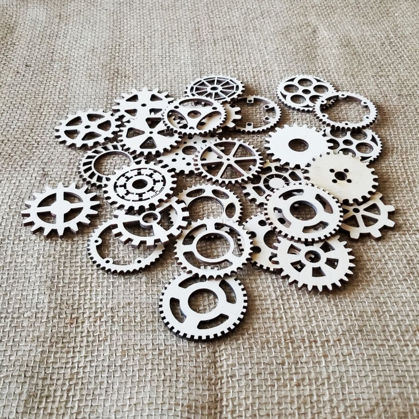 25pcs Wooden Gears Steampunk Decor Wood Gears Steampunk Etsy