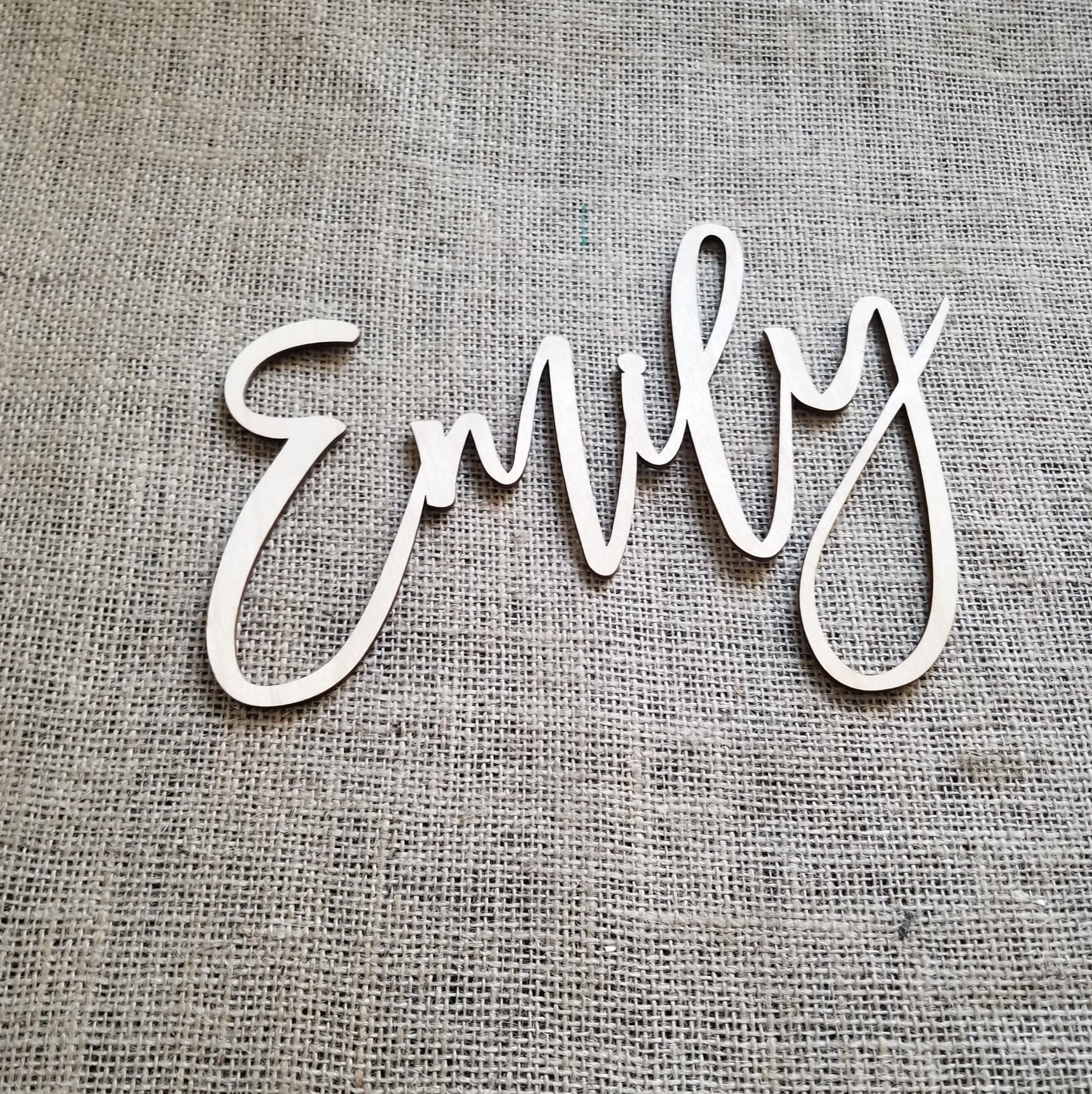 Nursery Name Sign Wood Name Sign Emily Sign Baby Wall Name | Etsy Canada