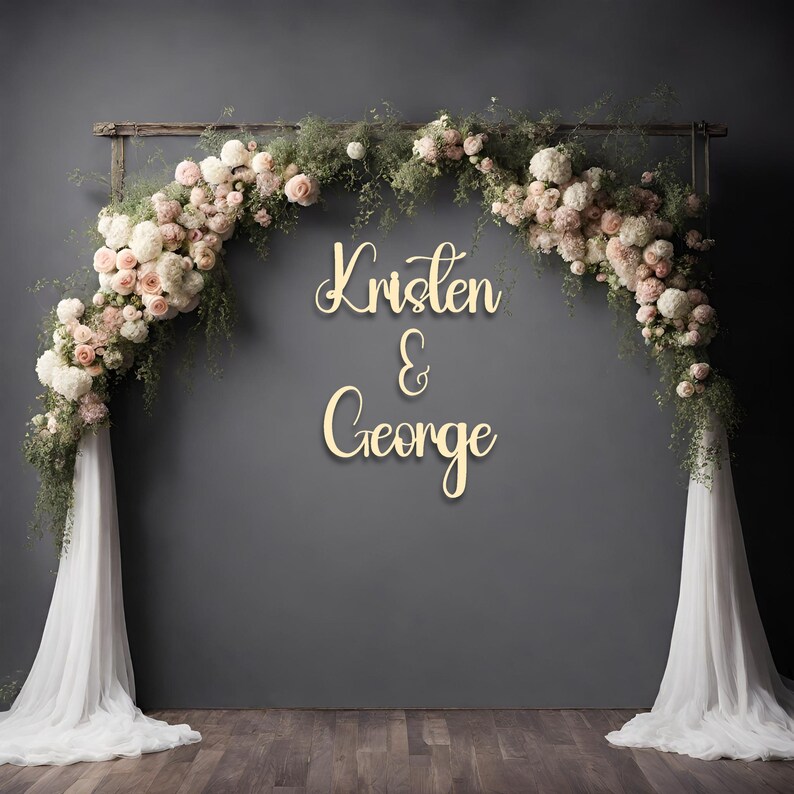 Engagement Sign, Couple Names Sign, Wedding Backdrop Sign, Custom