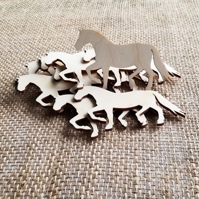 10 Pcs Wooden Horses Horses Decor Horses for Crafts Wooden Etsy