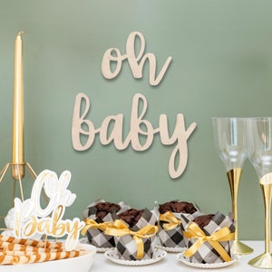 Oh Baby Wood Sign, Oh Baby Sign, Baby Shower Decor, Modern Baby Shower, Baby Announcement, Oh Baby Wooden, Oh Baby Banner, Baby Shower Sign